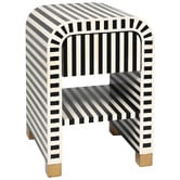 Rexington Home Black &amp; White Janrey Bedside Table