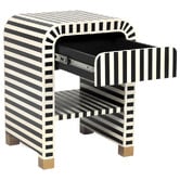Rexington Home Black &amp; White Janrey Bedside Table