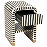 Rexington Home Black &amp; White Janrey Bedside Table