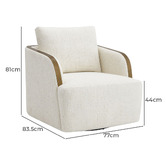 Rexington Home Ivory Janrix Swivel Armchair