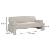 Rexington Home Macadamia Jaziel 3 Seater Upholstered Sofa