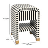 Rexington Home Black &amp; White Janrey Bedside Table