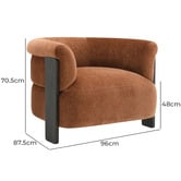 Rexington Home Rust Jandrey Chenille Tub Chair