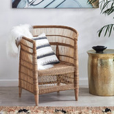 Tribal Expressions Authentic Malawi Reed Armchair