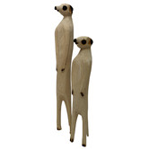 Tribal Expressions 2 Piece Hand-Carved Jacaranda Wood Meerkat Statue Set