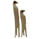 Tribal Expressions 2 Piece Hand-Carved Jacaranda Wood Meerkat Statue Set
