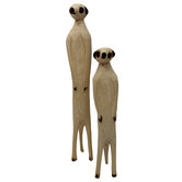 Tribal Expressions 2 Piece Hand-Carved Jacaranda Wood Meerkat Statue Set