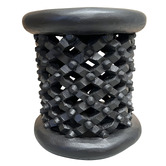 Tribal Expressions Coron Bamileke Iroko Wood Side Table