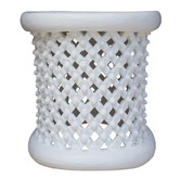Tribal Expressions Coron Bamileke Iroko Wood Side Table