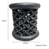 Tribal Expressions Coron Bamileke Iroko Wood Side Table