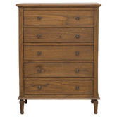 Carrington Furniture Betty Indonesian Oak Wood 5 Drawer Chest