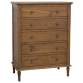 Carrington Furniture Betty Indonesian Oak Wood 5 Drawer Chest