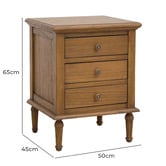 Carrington Furniture Betty Indonesian Oak Wood Bedside Table