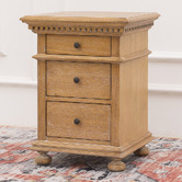 Carrington Furniture Caine Indonesian Oak Wood 3 Drawer Bedside Table