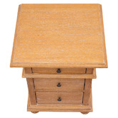 Carrington Furniture Caine Indonesian Oak Wood 3 Drawer Bedside Table
