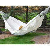 Vivere Hammocks Natural Fringed Brazilian Double Cotton Hammock