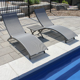 Vivere Hammocks 3 Piece Coral Springs Aluminium Lounger Set