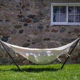 Vivere Hammocks Fringe Deluxe Cotton Double Hammock with Stand