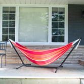 Vivere Hammocks Combo Cotton Double Hammock with Steel Stand