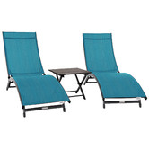 Vivere Hammocks 3 Piece Coral Springs Aluminium Lounger Set