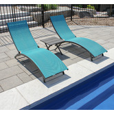 Vivere Hammocks 3 Piece Coral Springs Aluminium Lounger Set