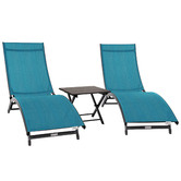 Vivere Hammocks 3 Piece Coral Springs Aluminium Lounger Set