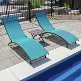 Vivere Hammocks 3 Piece Coral Springs Aluminium Lounger Set