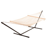 Vivere Hammocks Natural Double Beech Wood &amp; Cotton Hammock