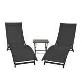 Vivere Hammocks 3 Piece Coral Springs Aluminium Lounger Set