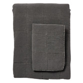 Madras Link Charcoal Bailey Cotton Queen Coverlet Set