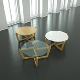Estudio Furniture Monterey Glass &amp; Oak Coffee Table