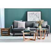 Estudio Furniture Natural  Monterey Glass Top Coffee &amp; Side Table Set