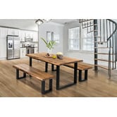 Estudio Furniture Millbrooke Live Edge Acacia Wood Dining Table &amp; Bench Set