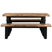 Estudio Furniture Millbrooke Live Edge Acacia Wood Dining Table &amp; Bench Set