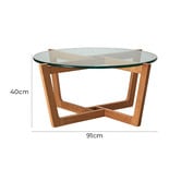 Estudio Furniture Monterey Glass &amp; Oak Coffee Table