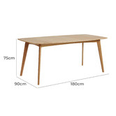 Estudio Furniture Oslo 180cm Oak Dining Table