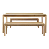 Estudio Furniture Hemingway Solid Ash Wood Dining Table &amp; Bench Set