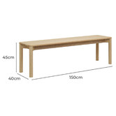 Estudio Furniture Hemingway Solid Ash Wood Dining Table &amp; Bench Set