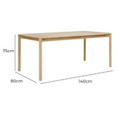 Estudio Furniture Hemingway Solid Ash Wood Dining Table &amp; Bench Set