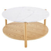 Estudio Furniture Maybury 2 Piece Marble Coffee &amp; Side Table Set