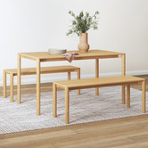 Estudio Furniture Hemingway Solid Ash Wood Dining Table &amp; Bench Set
