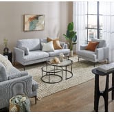 Estudio Furniture 2 Piece Coco Round Glass Nesting Coffee Table Set