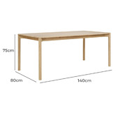 Estudio Furniture Hemingway Solid Ash Wood Dining Table