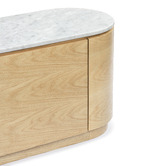 Estudio Furniture Maybury Italian White Carrara Marble TV Unit