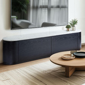 Estudio Furniture Maybury Italian White Carrara Marble TV Unit