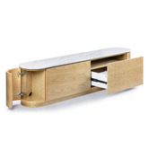 Estudio Furniture Maybury Italian White Carrara Marble TV Unit
