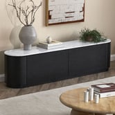 Estudio Furniture Maybury Italian White Carrara Marble TV Unit