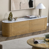 Estudio Furniture Maybury Italian White Carrara Marble TV Unit