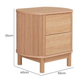 Estudio Furniture Villeneuve 2 Drawer Bedside Table