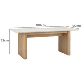 Estudio Furniture Tivoli Travertine-Look Dining Table